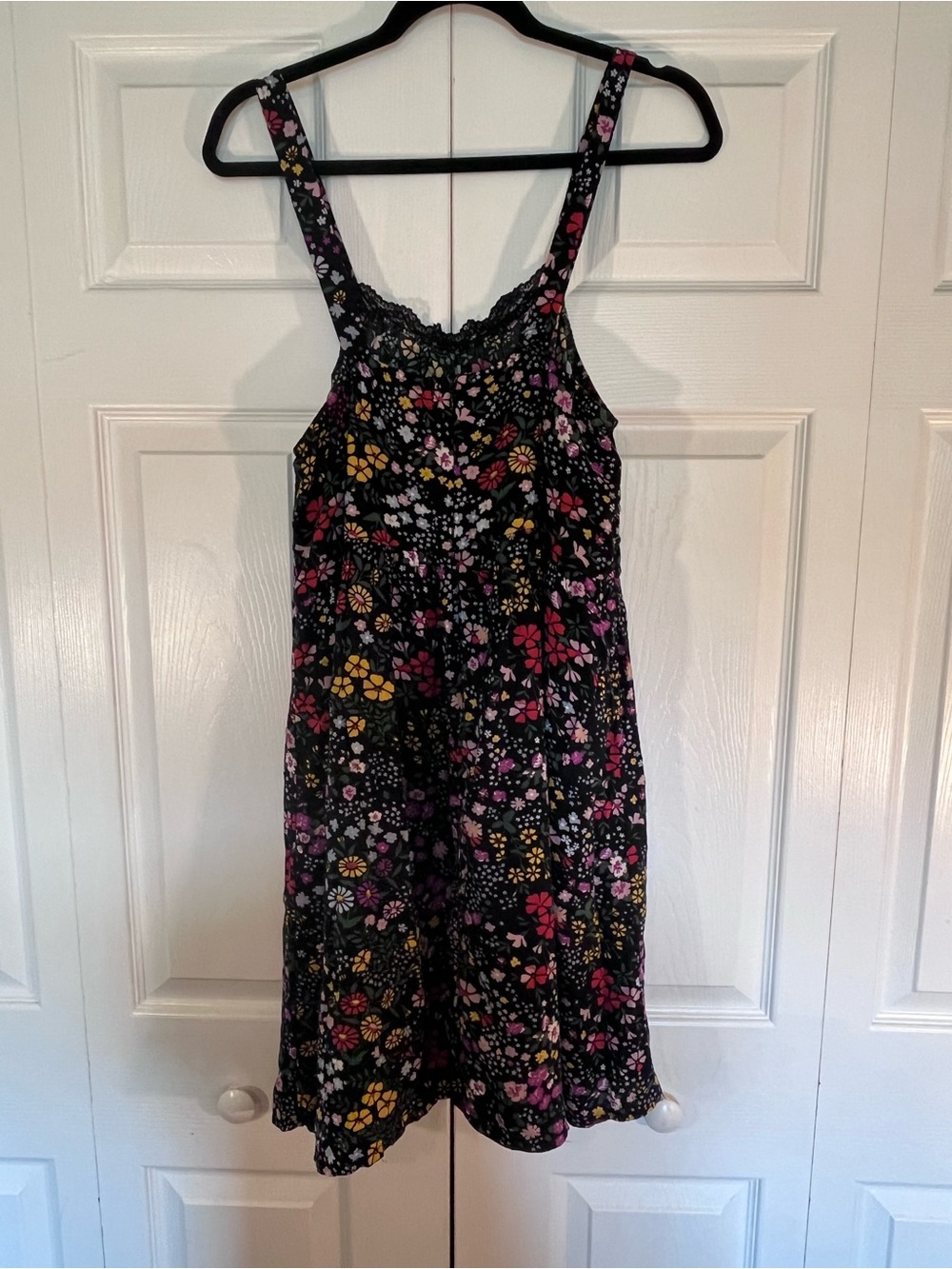 Coco and Shay Black Multi Floral Viscose Tiered Dress Plus Size 2X